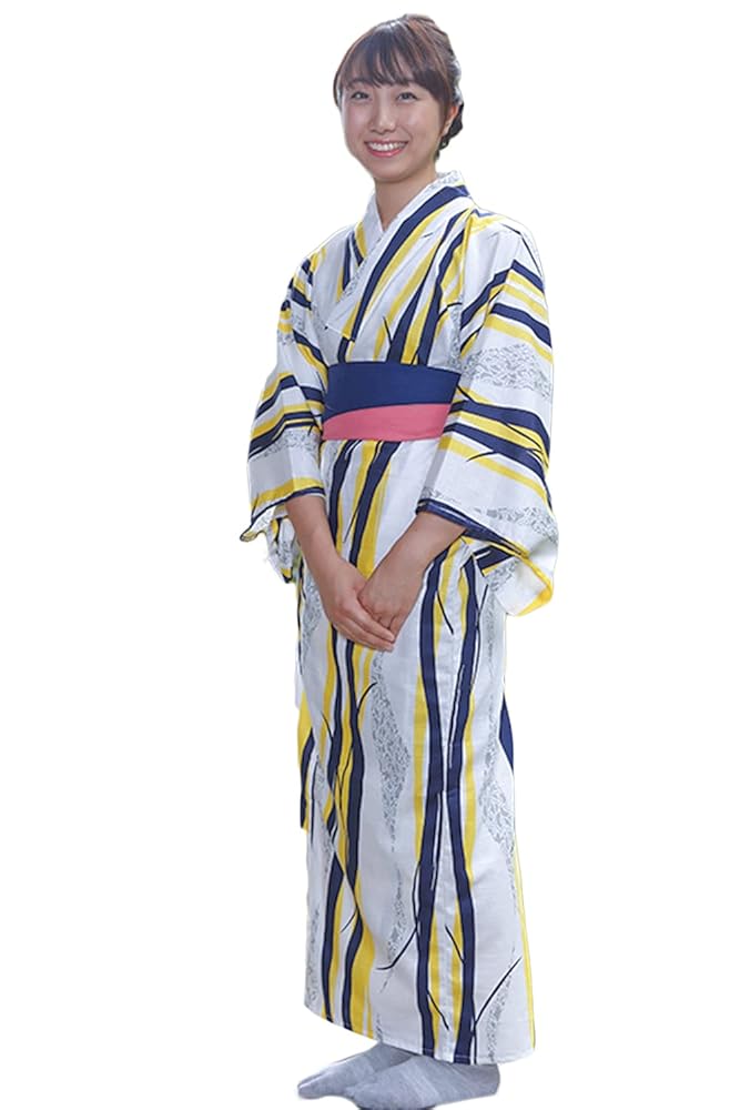岡重　浴衣と帯の2点セット　日本製　ケシ Amazon | 美杉堂【浴衣と帯のセット】日本製 沢瀉小紋縞